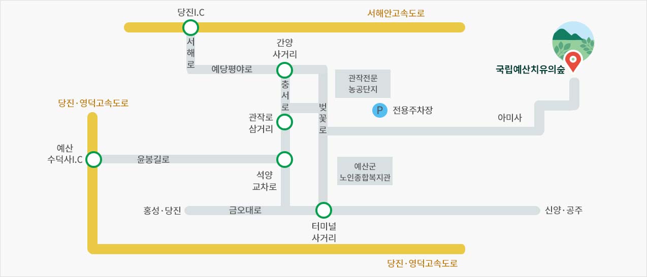 국립예산치유의숲 약도